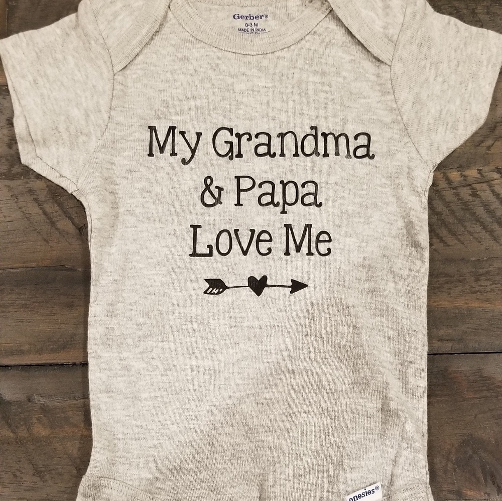 My Grandma and Papa Love Me baby onesie